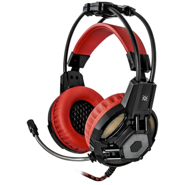 ყურსასმენი DEFENDER Lester Gaming headset, black+red, cable 2.2 m