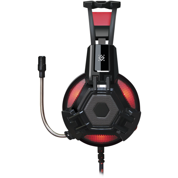 ყურსასმენი DEFENDER Lester Gaming headset, black+red, cable 2.2 m