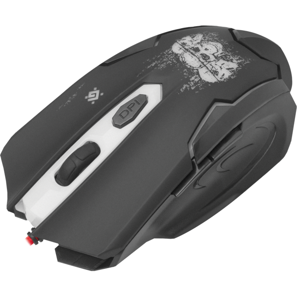 მაუსი DEFENDER Skull GM-180L black,6 buttons, 3200dpi