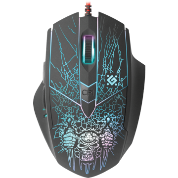 მაუსი DEFENDER  Doom Fighter GM-260L Wired gaming mouse, black,6 buttons, 3200dpi