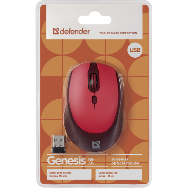 მაუსი DEFENDER უკაბელო Genesis MB-795 Wireless, 4D, 1200-2400 dpi