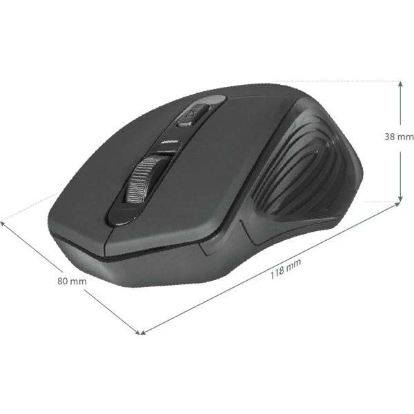 უკაბელო მაუსი DEFENDER Datum MB-345 Wireless, 4D, 800-1600 dpi