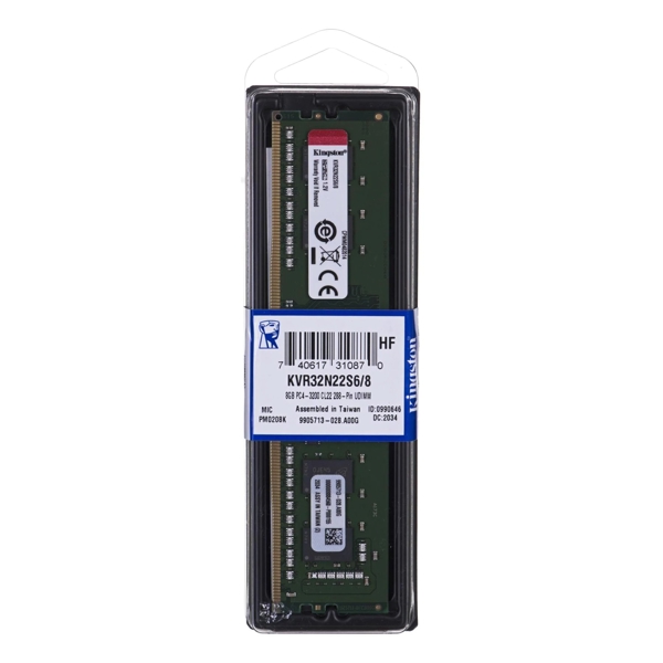 ოპერატიული მეხსიერება Kingston KVR32N22S6/8 8GB DDR4 3200Mhz