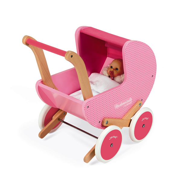 ხის სათამაშო ეტლი Janod J05899 Doll Pram