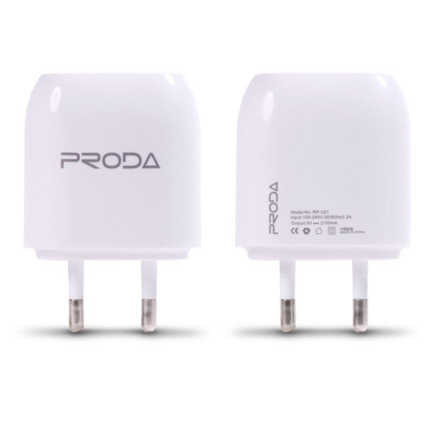 მობილურის დამტენი Proda RP-U21 Wall Charger 2.1A