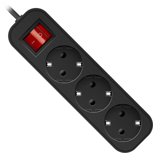 Defender  G318 Power strip, 1.8m, 3 შესაერთებელი