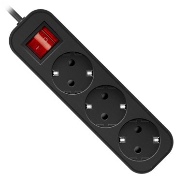 დენის დამაგრძელებელი Defender G350 Power strip, 5.0m, 3 შესაერთებელი