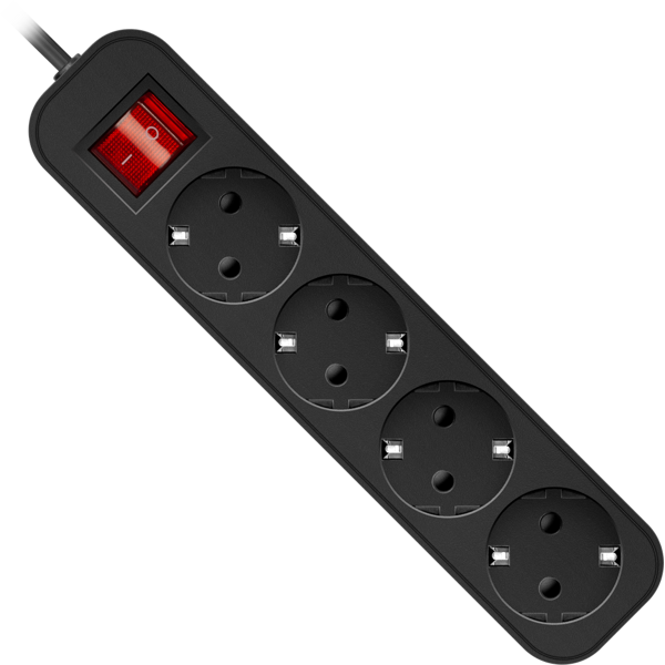 დენის დამაგრძელებელი Defender G418 Power strip, 1.8m, 4 შესაერთებელი