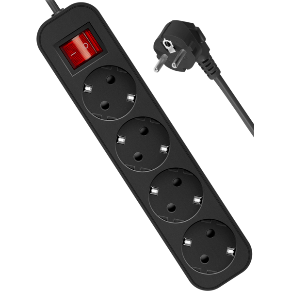 დენის დამაგრძელებელი Defender G430 Power strip, 3.0m, 4 შესაერთებელი