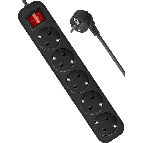 დენის დამაგრძელებელი Defender G518 Power strip, 1.8m, 5 შესაერთებელი