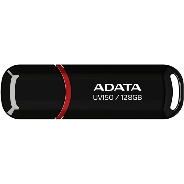 USB ფლეშ მეხსიერება ADATA AUV150-128G-RBK USB 3.1 Snap-on Cap Flash Drive, Black (AUV150-128G-RBK)