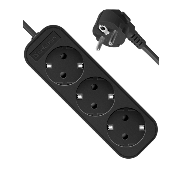 დენის დამაგრძელებელი Defender M330 Power strip, 3.0 m, 3 შესაერთებელი