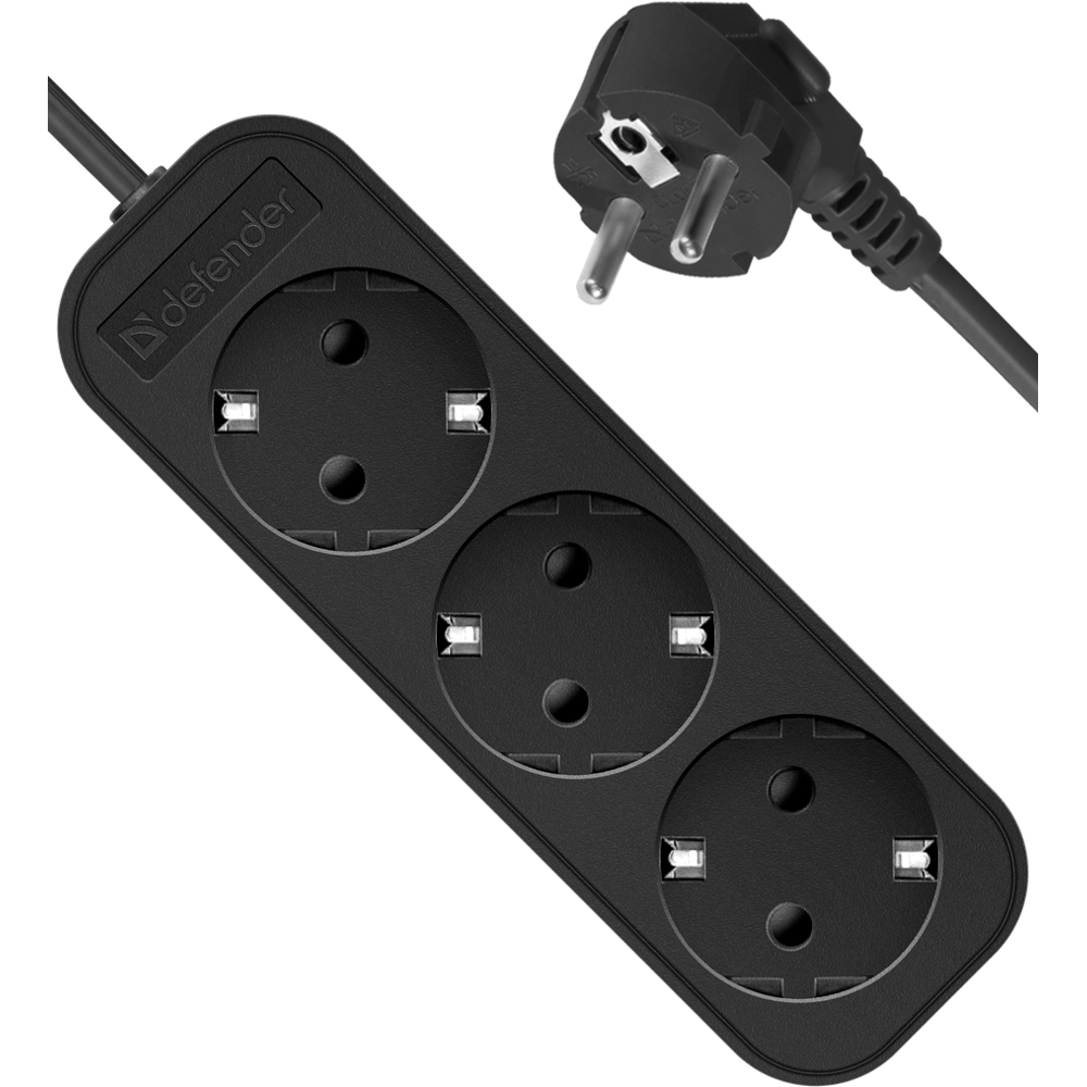 Defender M350 Power strip, 5.0 m, 3 შესაერთებელი