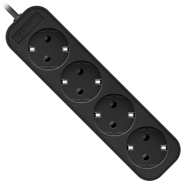 დენის დამაგრძელებელი Defender M418 Power strip, 1.8 m, 4 შესაერთებელი