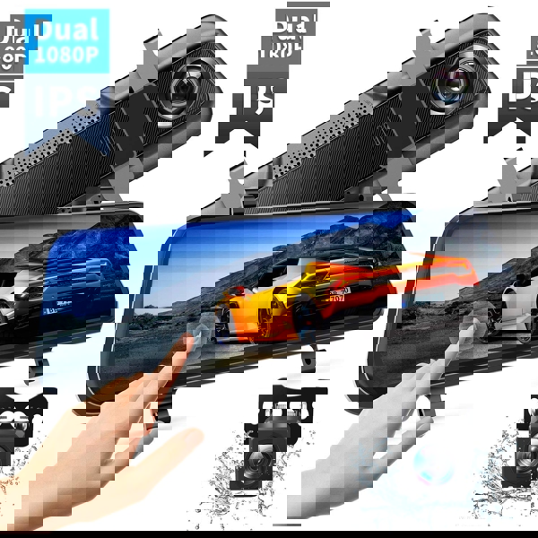 ვიდეო რეგისტრატორი VanTop H609 Dual 1080P 10" IPS Full Touch Screen w/Waterproof Backup Rear View Camera, Night Vision, Parking Monitor, Loop Recording