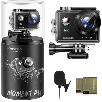 ვიდეო კამერა Vantop Moment 4U 4K Action Camcorder, Microphone, Touch Screen, Wi-Fi Black