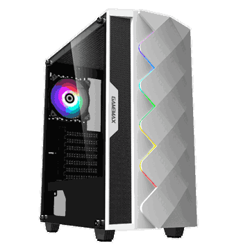 ქეისი GAMEMAX WHITE DIAMOND,MidT,1*USB3.0,1*USB2.0,3*120 mm RGB ,tempered glass