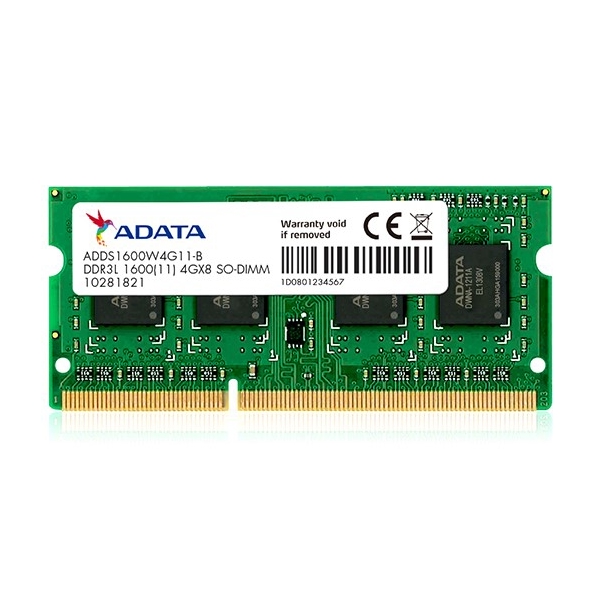 ოპერატიული მეხსიერება ADATA ADDS1600W8G11-S 8GB DDR3L SO-DIMM 1600512X88GB11-SINGLE TRAY