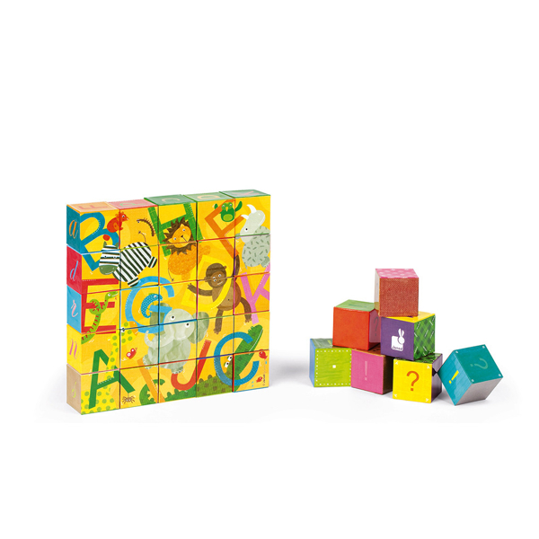 კუბები Janod J02993 Cubes cardboard Alphabet