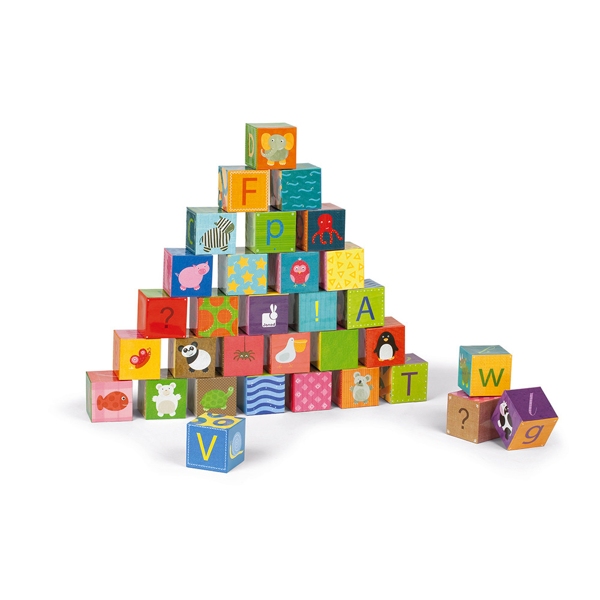 კუბები Janod J02993 Cubes cardboard Alphabet