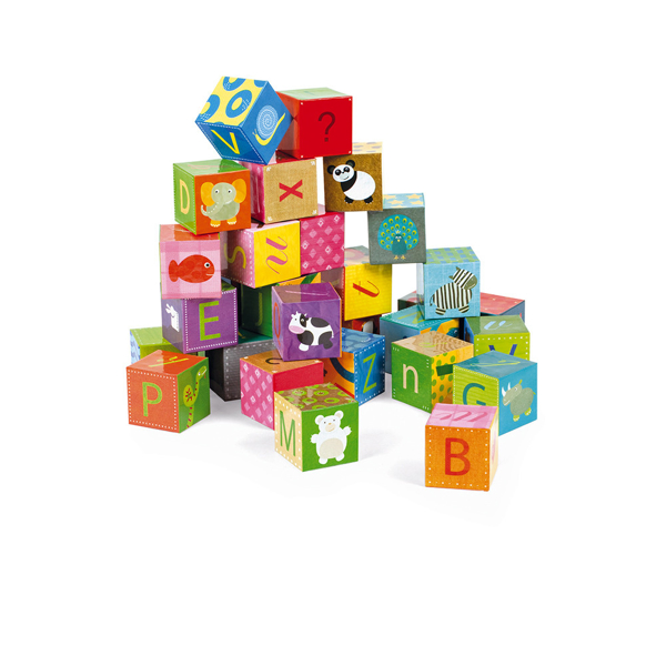 კუბები Janod J02993 Cubes cardboard Alphabet