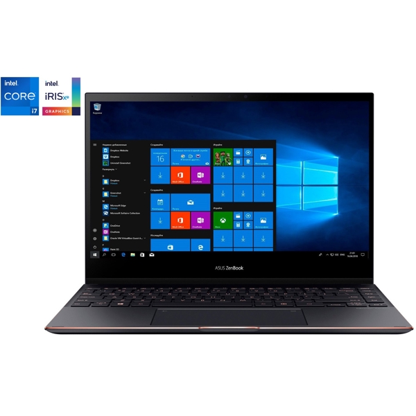 ნოუთბუქი Asus ZenBook Flip S UX371EA 13.3" I7-1165G7 16GB, 1TB SSD Integrated graphics W10P Dark Gray