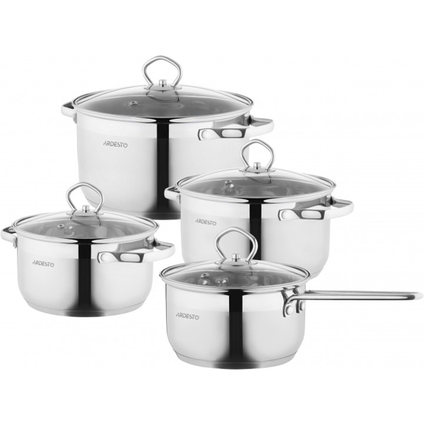 ქვაბები Ardesto AR1908GSS Cookware set Gemini Bari 8 pre, stainless steel