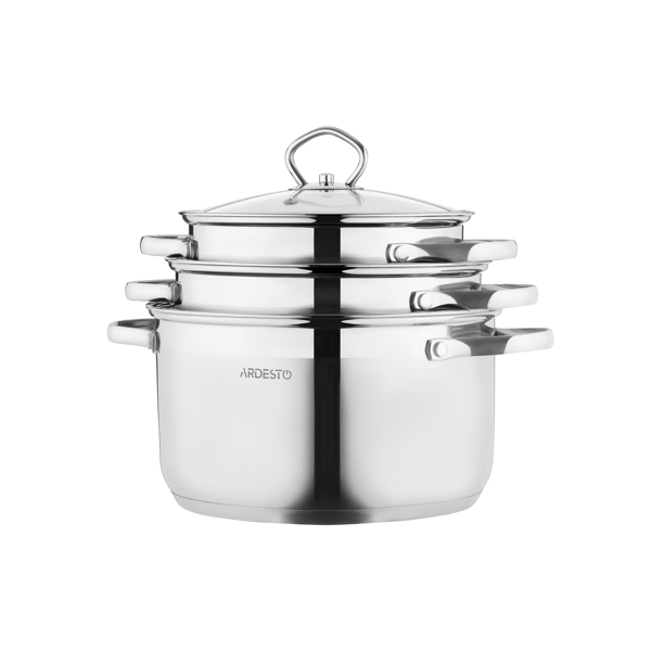 ქვაბები Ardesto AR1908GSS Cookware set Gemini Bari 8 pre, stainless steel