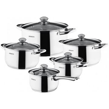 ქვაბები Ardesto Cookware set Gemini Gourmet Varese, 10 pcs, stainless steel