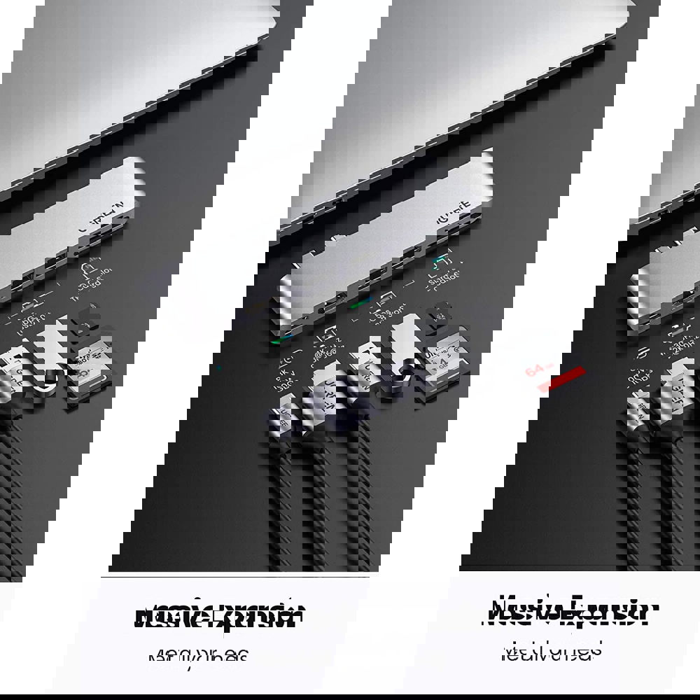 UGREEN CM380 (80856), Type-C, USB, HDMI, TF/SD, Grey