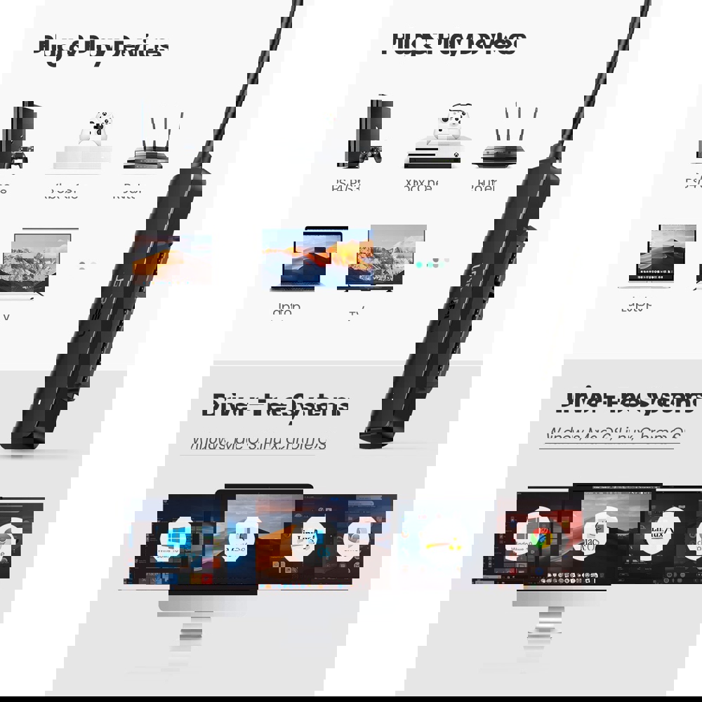 UGREEN CM321 (70609) USB 3.0 to SATA III Adapter Cable, 50cm, for 2.5" SATA SSD/HDD Black