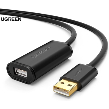 UGREEN 10321, USB Male to USB Female Active Extension Cable with Chipset, 10m, Black