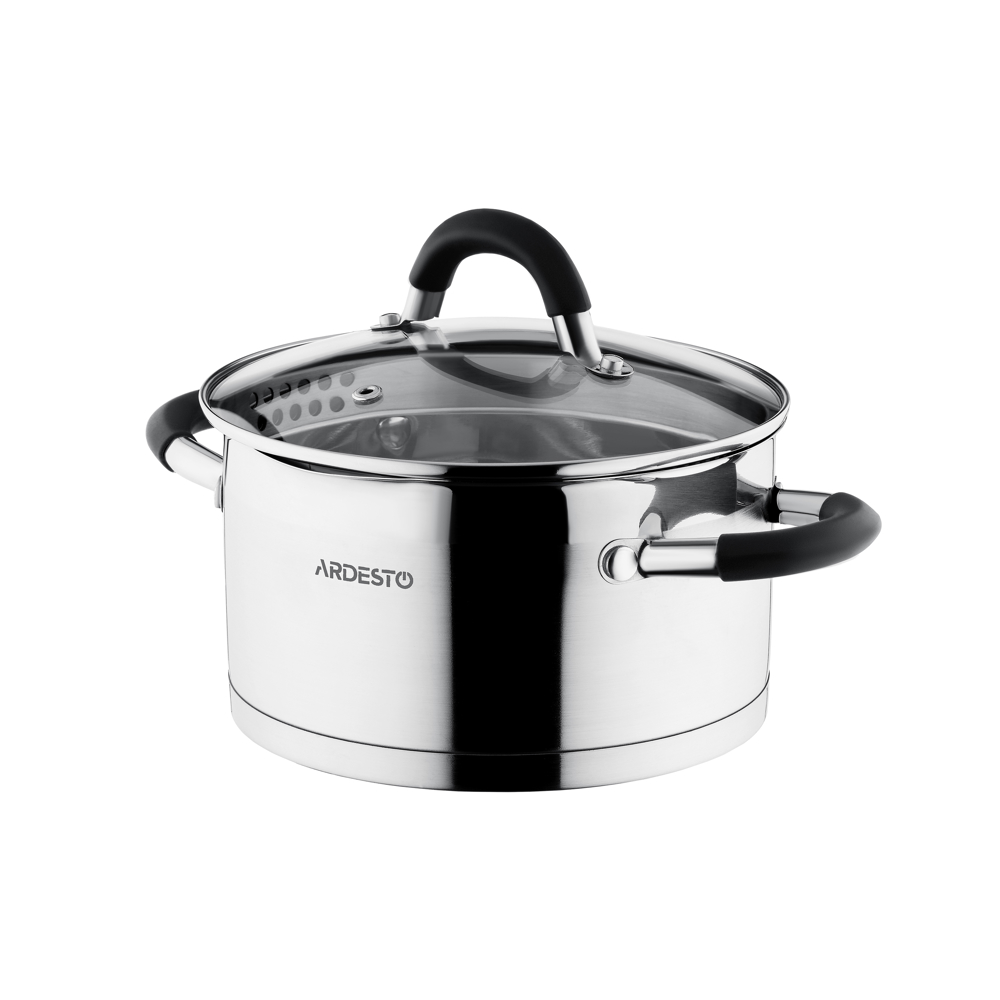 ქვაბები Ardesto AR1908GGS Cookware set Gemini Monza with drain, 8 pcs