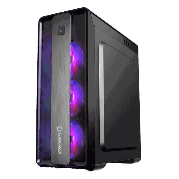 ქეისი GAMEMAX MOONLIGHT BLACK, MidT, acrylic (side panel) without PSU, black