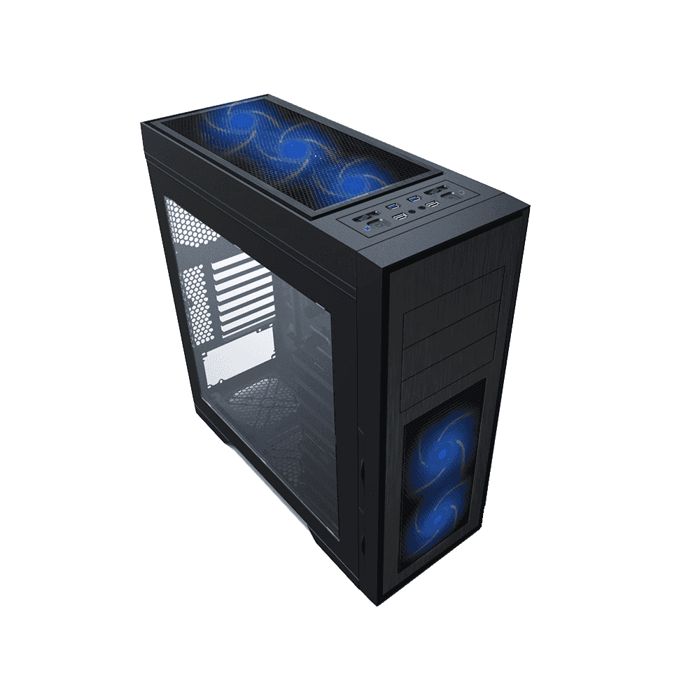 ქეისი GAMEMAX MASTER, LargMidT, acrylic (side panel), without PSU, black