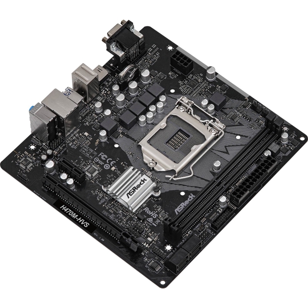 დედა დაფა ASRock H470M-HVS LGA1200, 10th Gen, 2xDIMM DDR4, 1xD-Sub, 1xHDMI, 128 Mb, SATA 6Gb/s, RAID 0, RAID 1