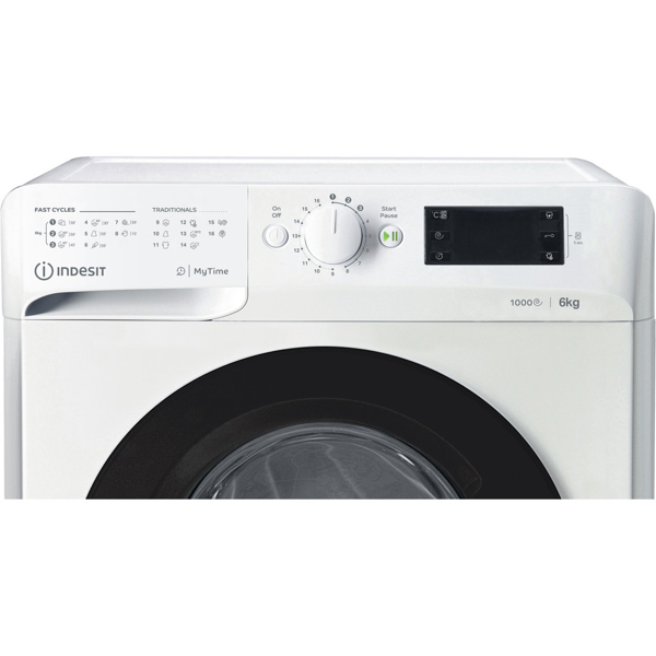 სარეცხი მანქანა INDESIT OMTWSE 61051 WK EU 6 Kg, Speed1000, Big Display A+++ White