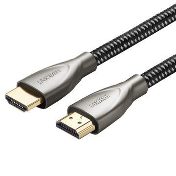 HDMI კაბელი UGREEN 50108, 4K, 2.0 HDMI to HDMI Carbon Fiber Zinc Alloy Cable, 2m, Grey