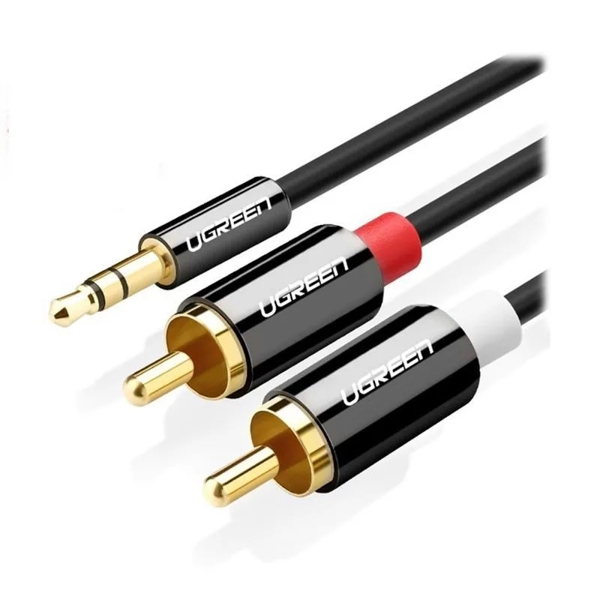 აუდიო კაბელი UGREEN (10583), Aux 3.5mm Male to 2RCA Male Cable, 1.5m, Black