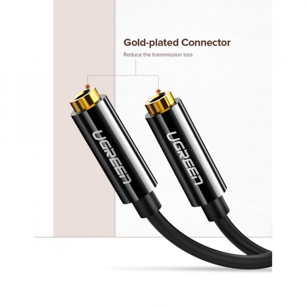 აუდიო კაბელი UGREEN (20816) 3.5mm Male to 2 Female Audio splitter Cable 25cm (Black)