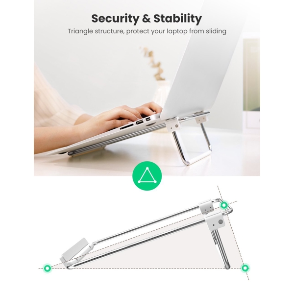 ნოუთბუქის სადგამი UGREEN 80348, Desktop Laptop Stand, Silver