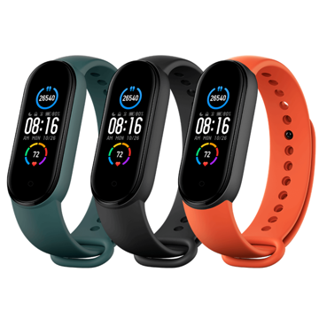 საათის სამაჯური Xiaomi Mi Smart Band 5 (3-Pack) Black, Orange, Green