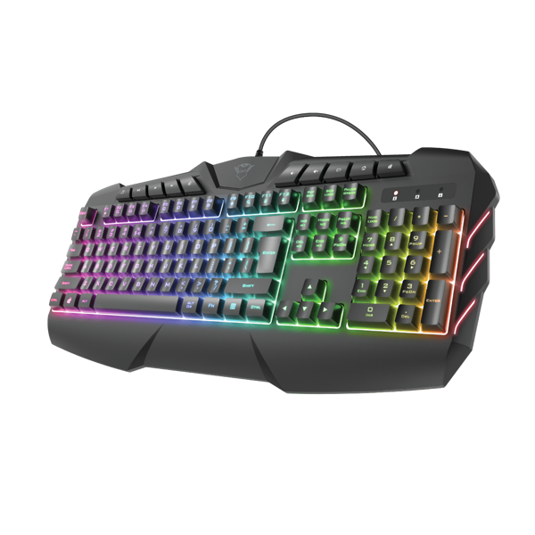 კლავიატურა Trust GXT881 ODYSS SEMI-MECH KEYBOARD, ნახევრად მექნიკური