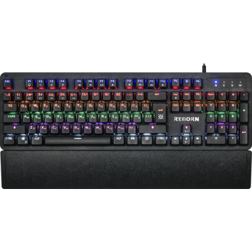 კლავიატურა DEFENDER GK-165DL, Reborn Mechanical gaming keyboard, RU, anti-ghost, rainbow