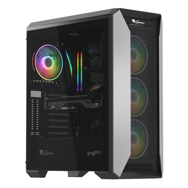 ქეისი Genesis Mid-Tower IRID 515 Black with RGB Light