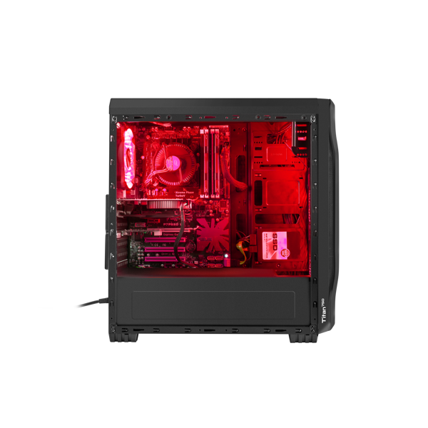 ქეისი Genesis Mid-Tower Titan 750 with Red LED Light