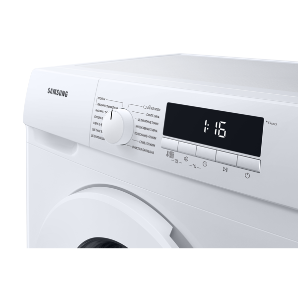 სარეცხი მანქანა Samsung WW80T3040BW/LP 8 kg, 1400 RPM Inverter, Big Display Drum Clean White