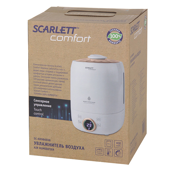 ჰაერის დამატენიანებელი Scarlett SC-AH986E14 Humidifier, 45 m², 4.6 L White