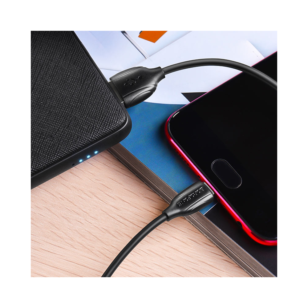 USB კაბელი BOROFONE BX19 Benefit charging data cable for Micro 1m Black