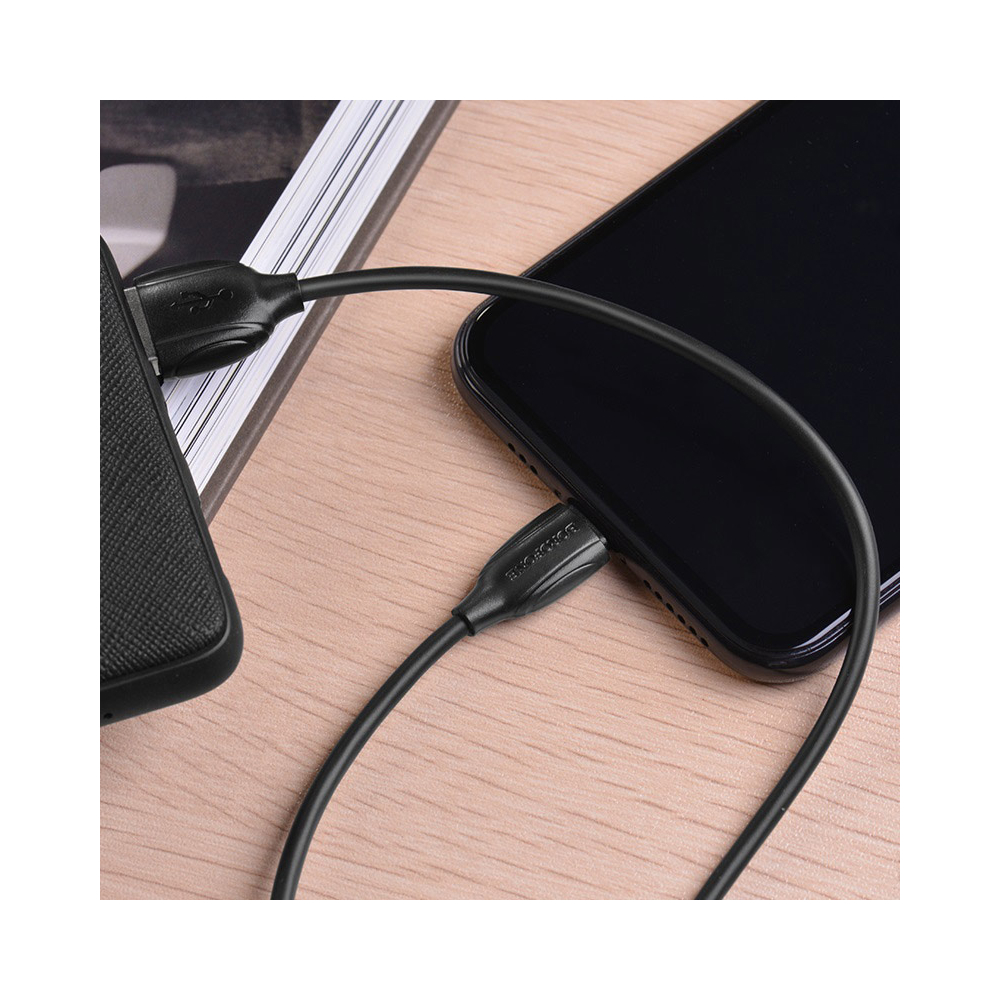 USB კაბელი BOROFONE BX19 Benefit charging data cable for Lightning 1m Black